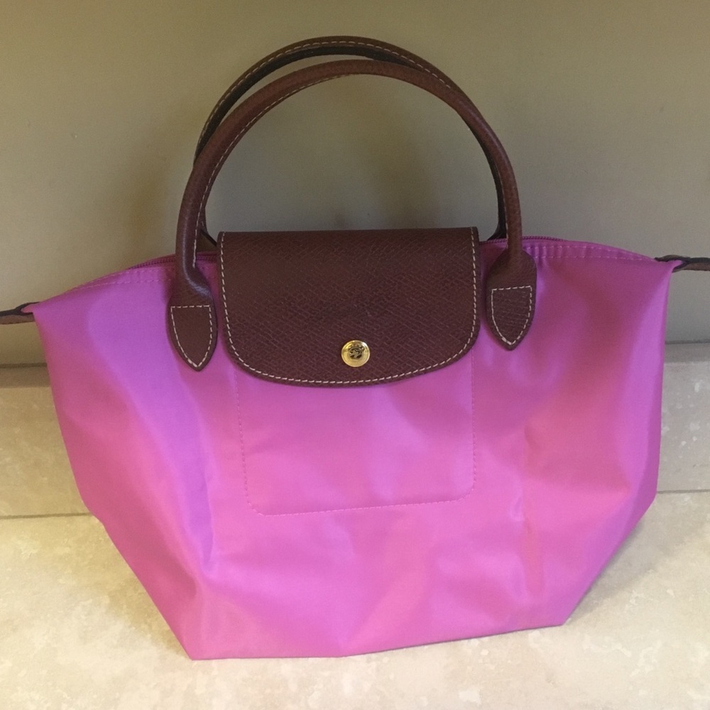 Pink longchamp mini le pliage handbag - brand new